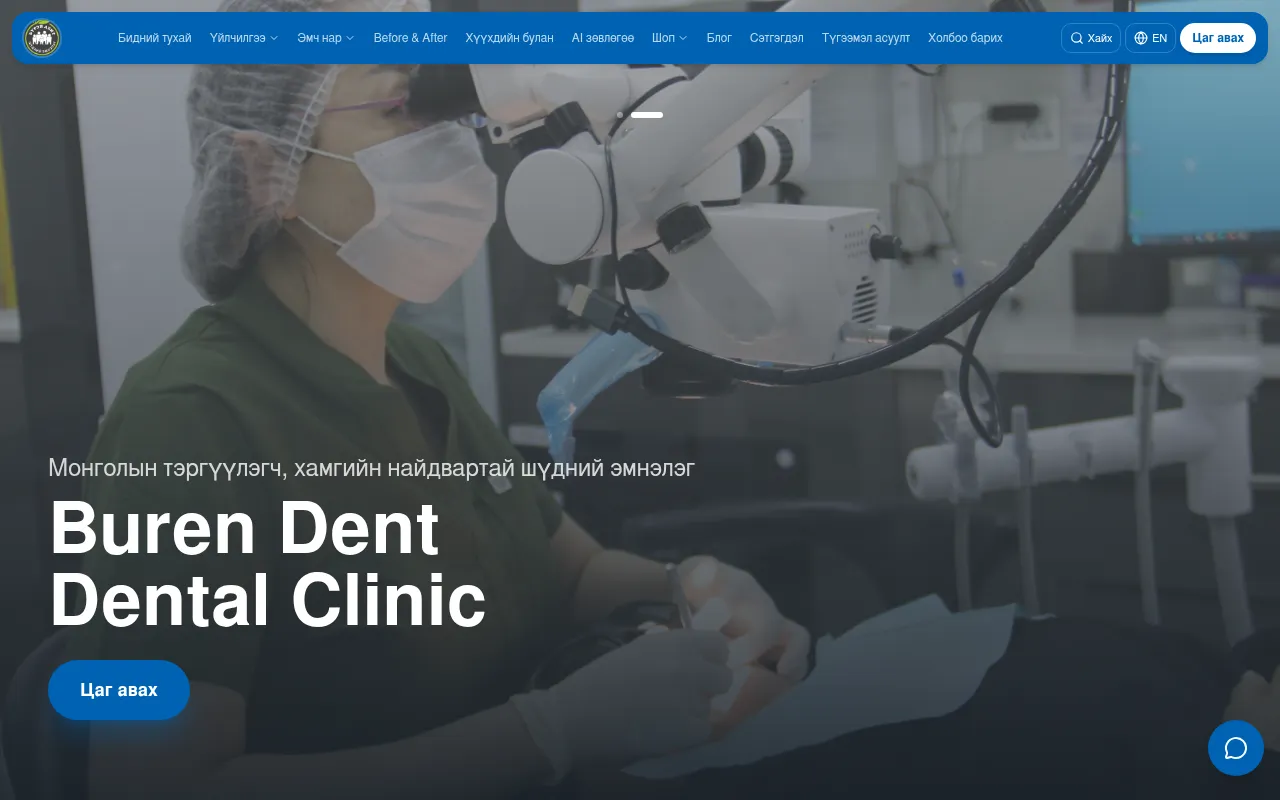 Screenshot of burendent.mn