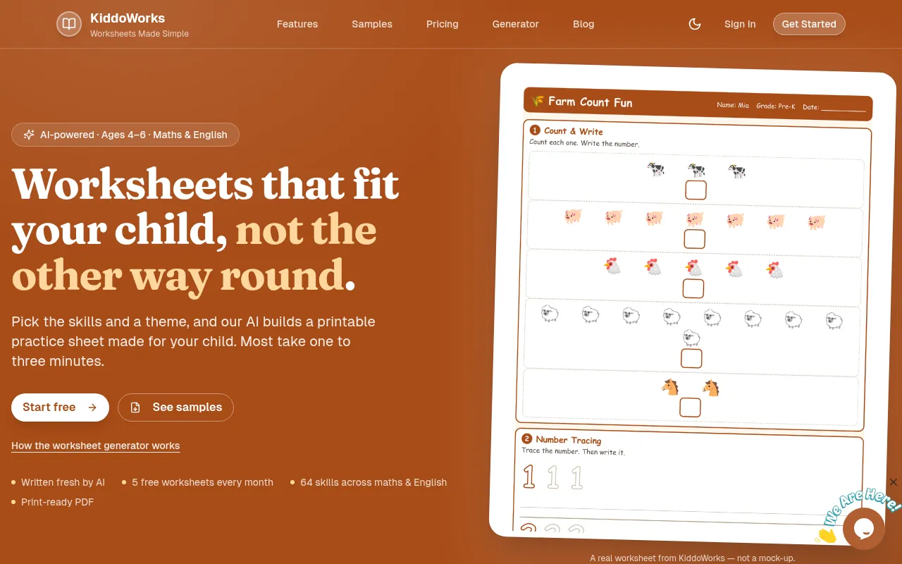 Screenshot of kiddo.works