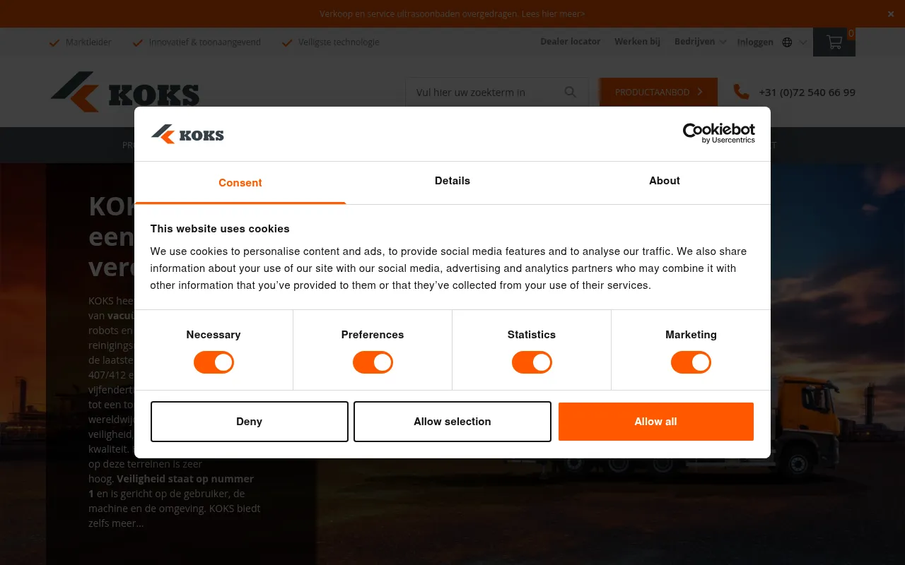 Screenshot of koks.com