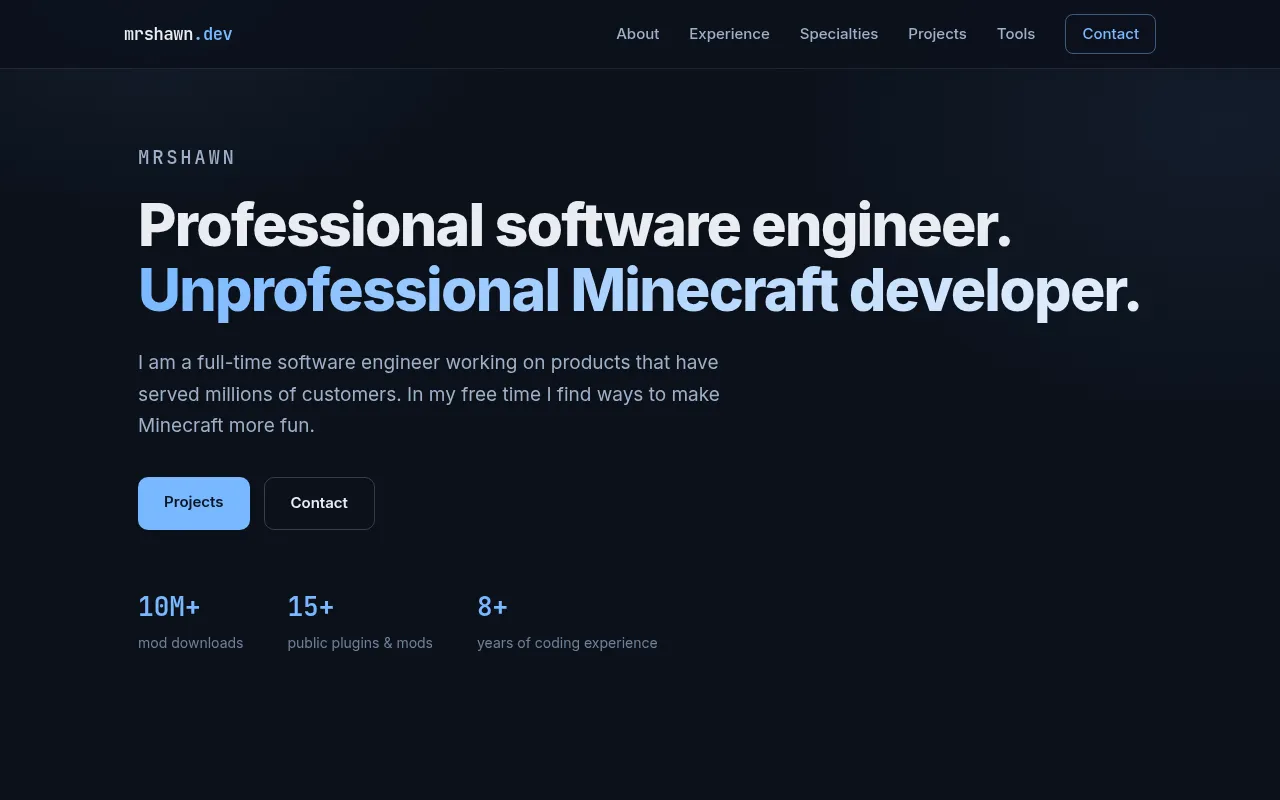 Screenshot of mrshawn.dev
