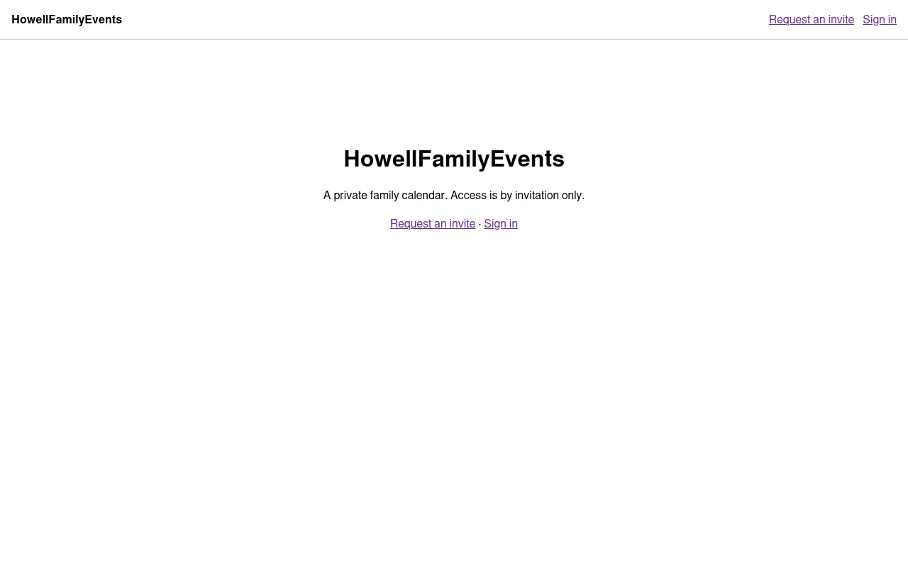 Screenshot of howellfamilyevents.com