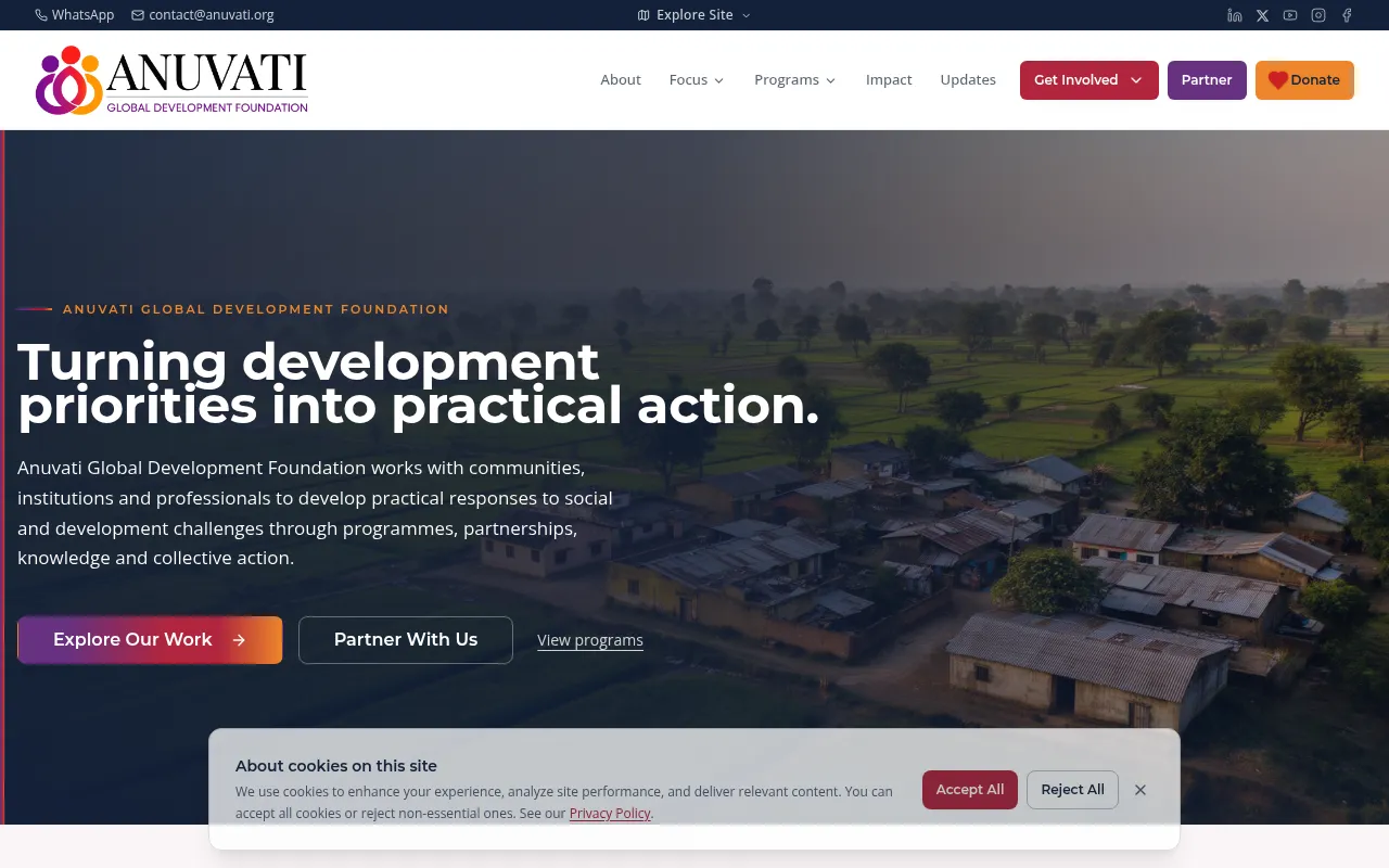 Screenshot of anuvati.org