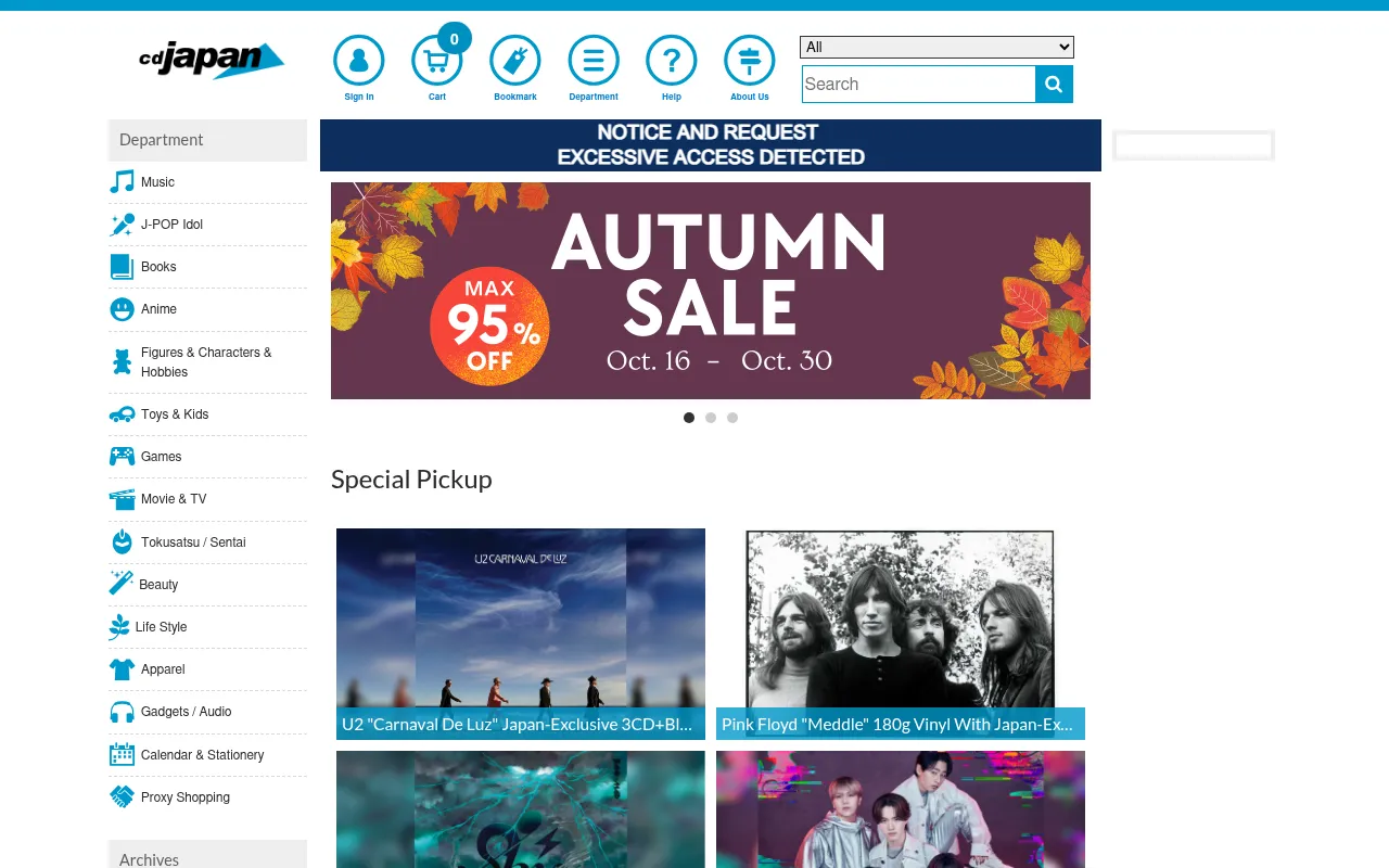 Screenshot of cdjapan.co.jp