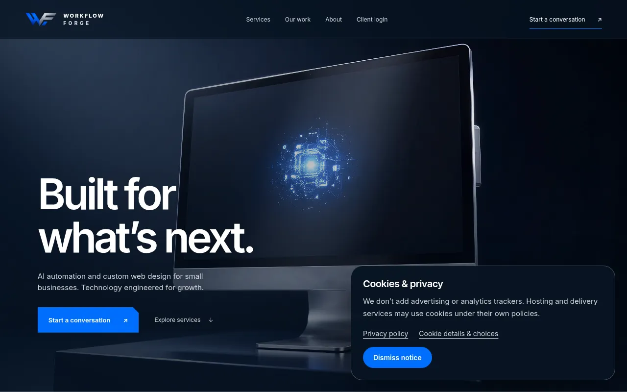Screenshot of workflowforge.tech