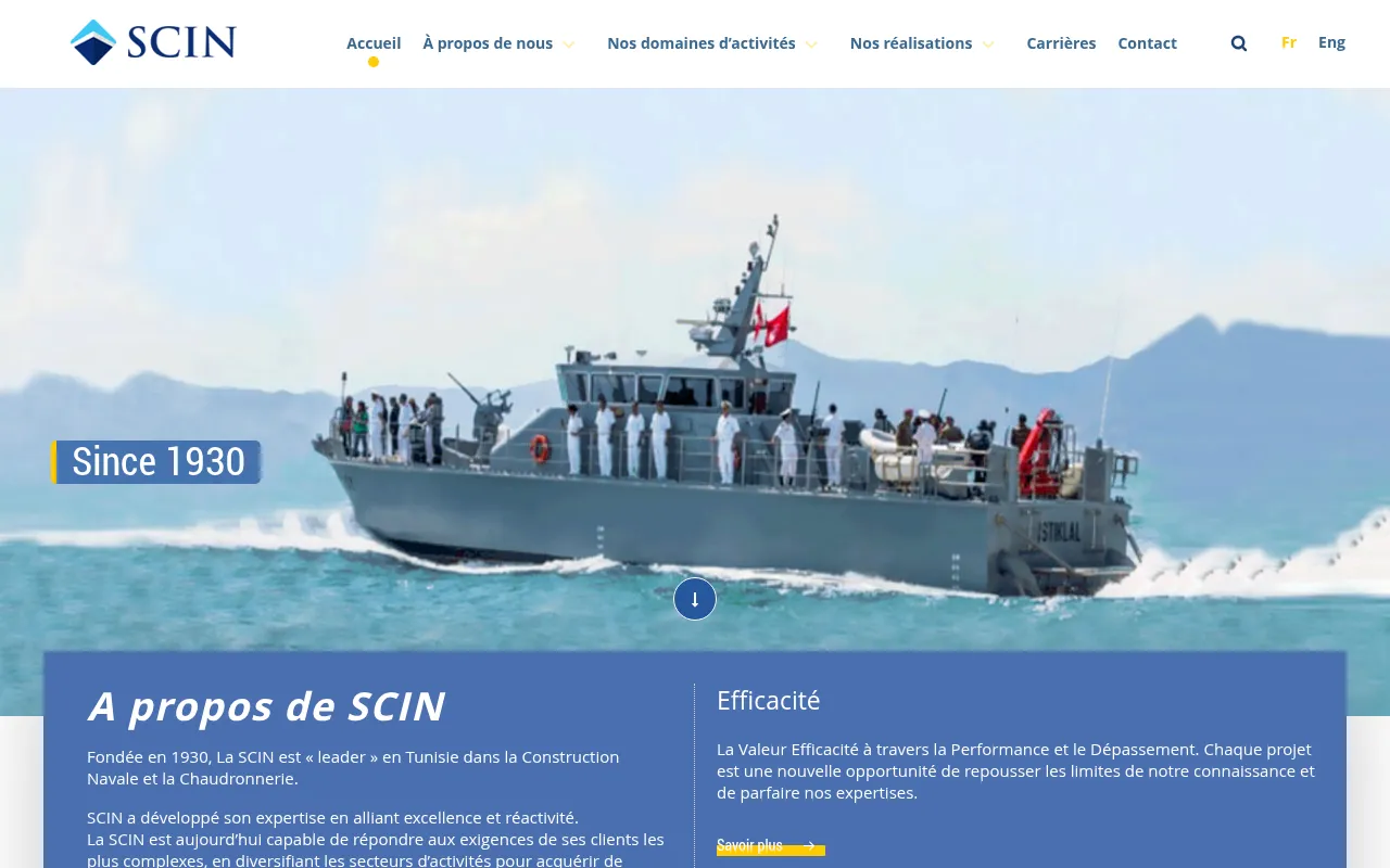 Screenshot of scin.tn