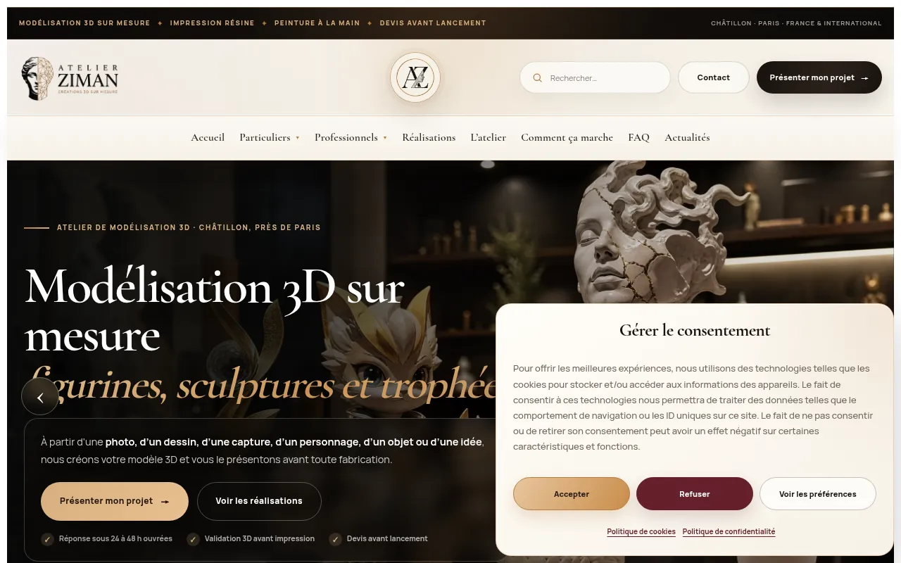 Screenshot of atelierziman.fr