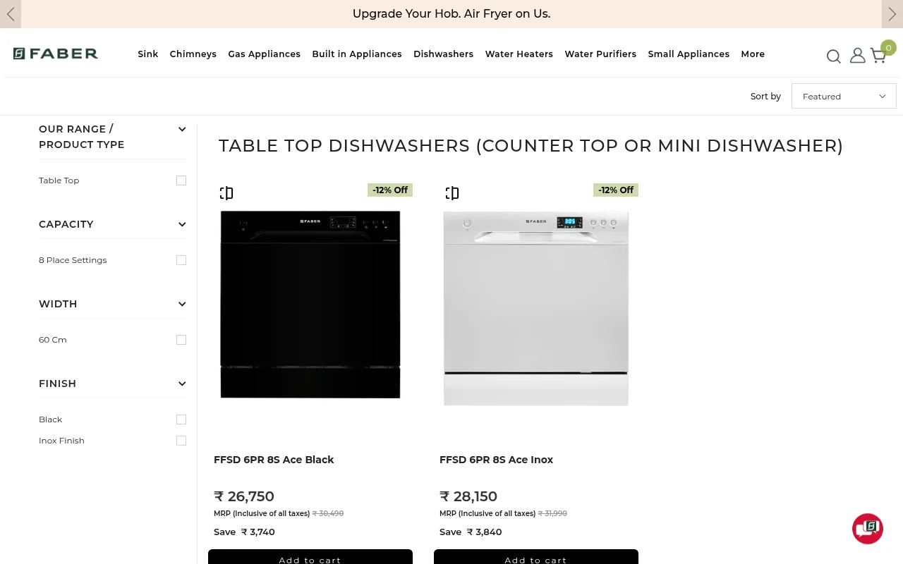Screenshot of faberindia.com
