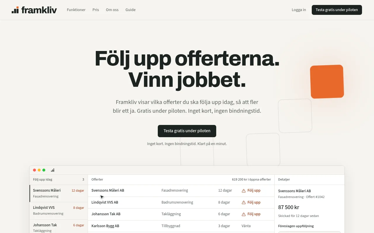 Screenshot of framkliv.se