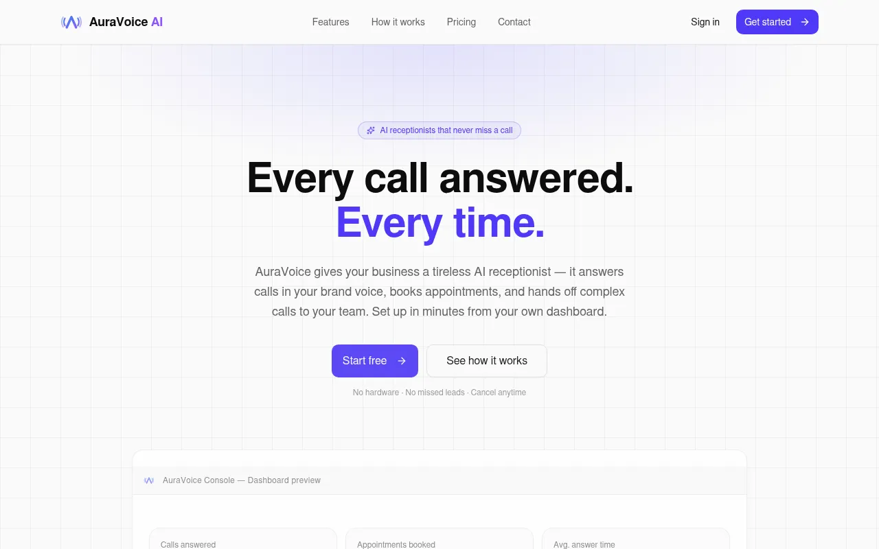 Screenshot of auravoice.eu