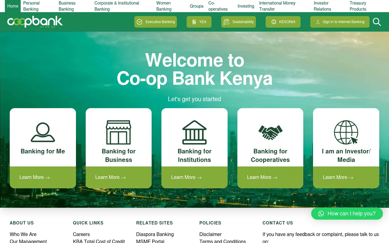 Screenshot of co-opbank.co.ke