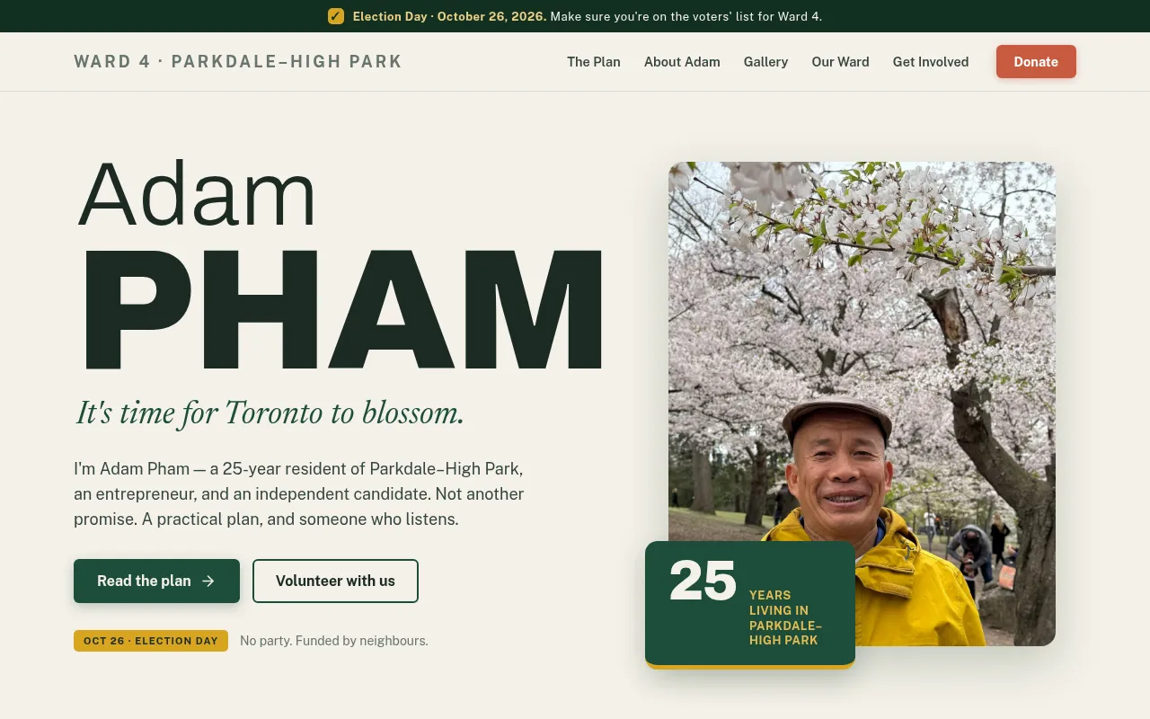 Screenshot of adampham.ca