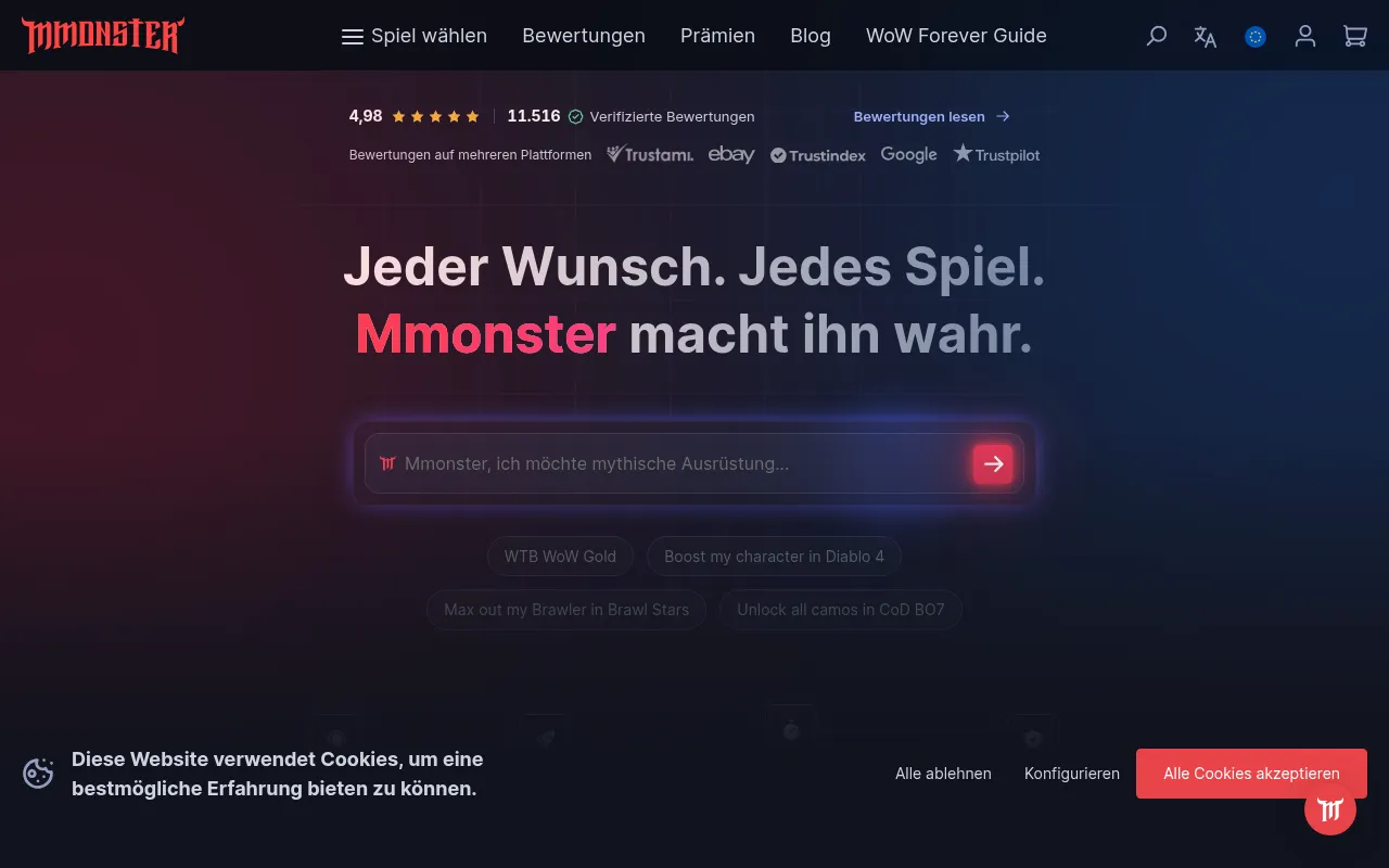 Screenshot of mmonster.co