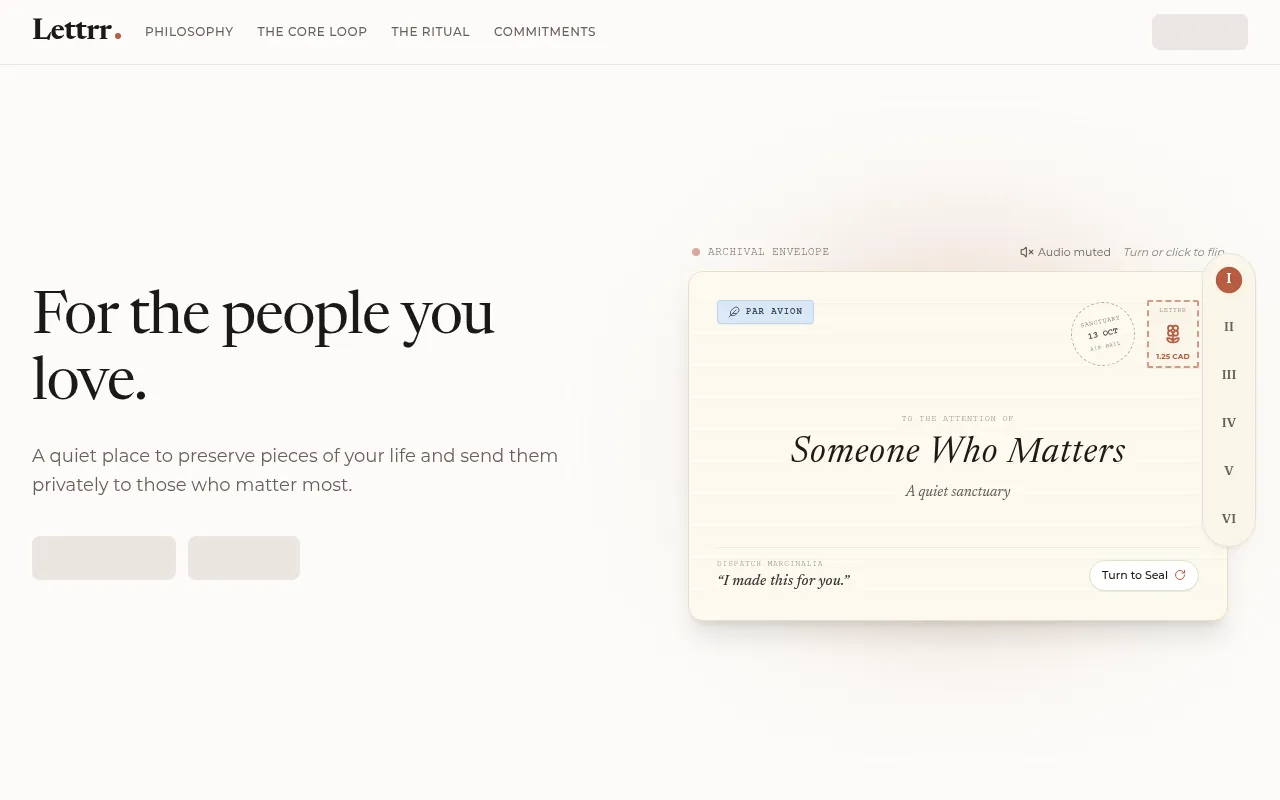 Screenshot of lettrr.app