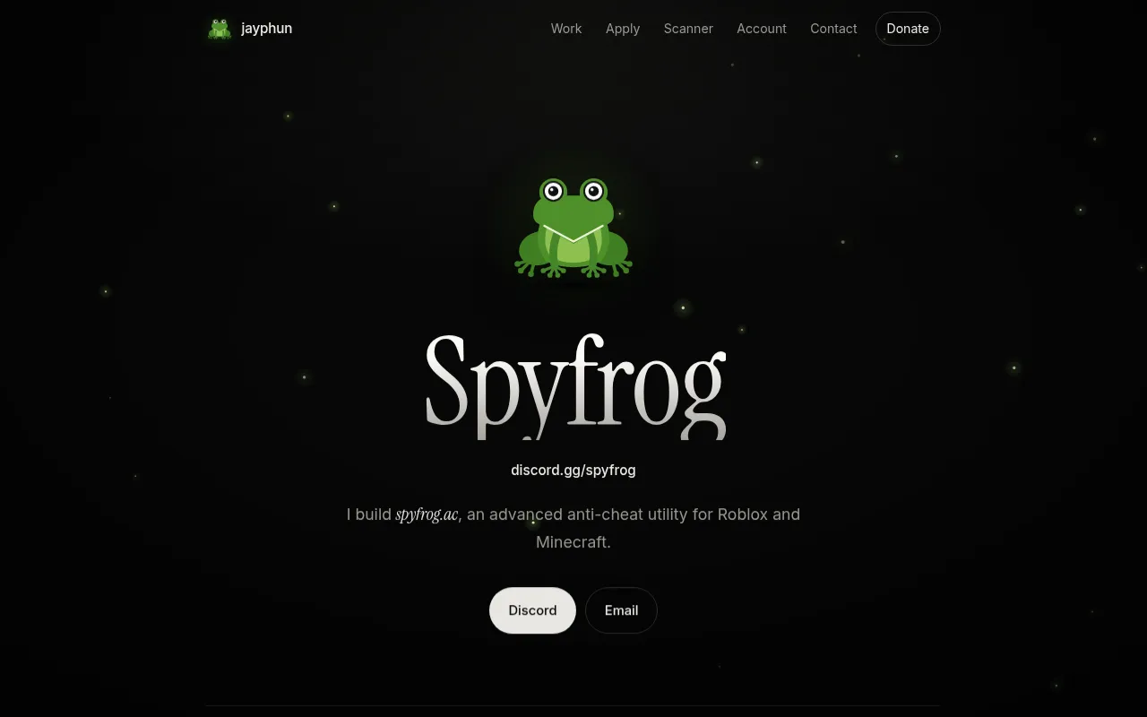 Screenshot of spyfrog.net