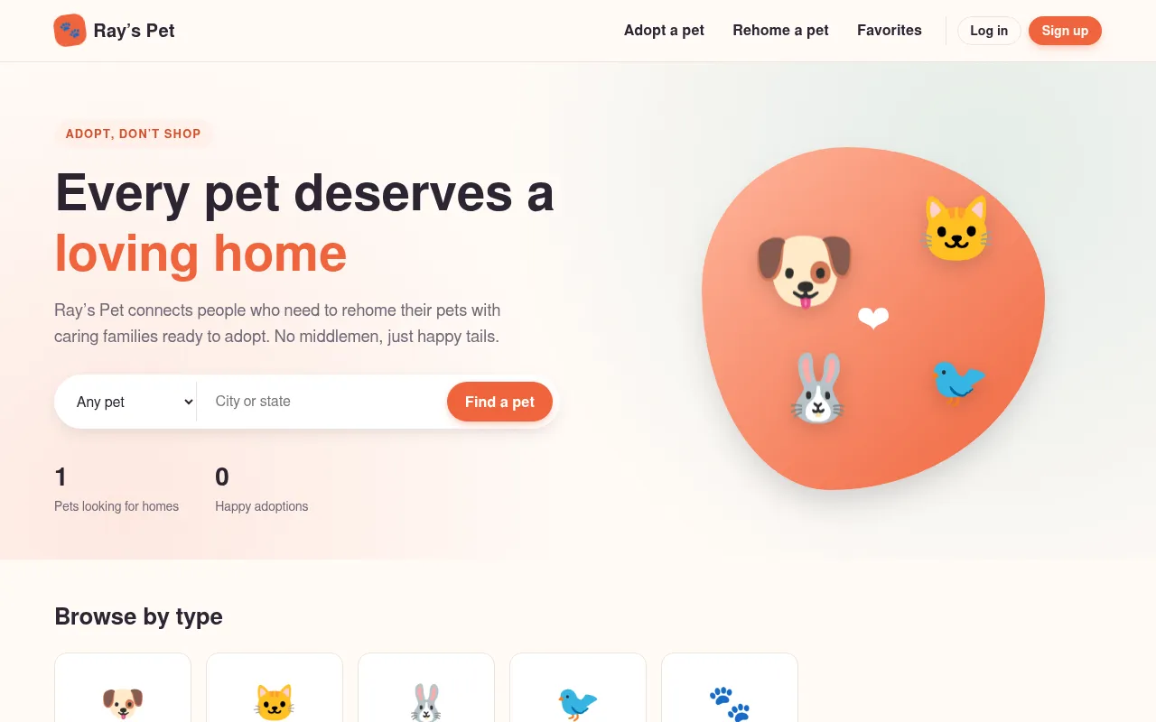 Screenshot of rayspet.com