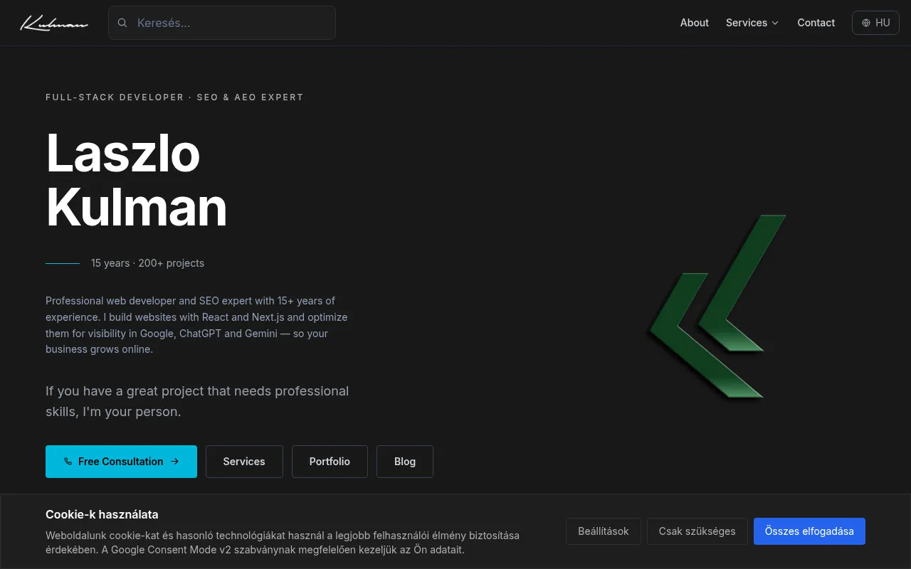 Screenshot of kulman.hu