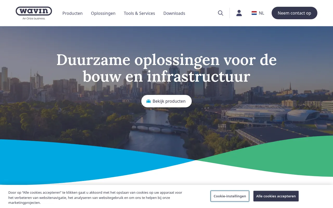 Screenshot of wavin.com