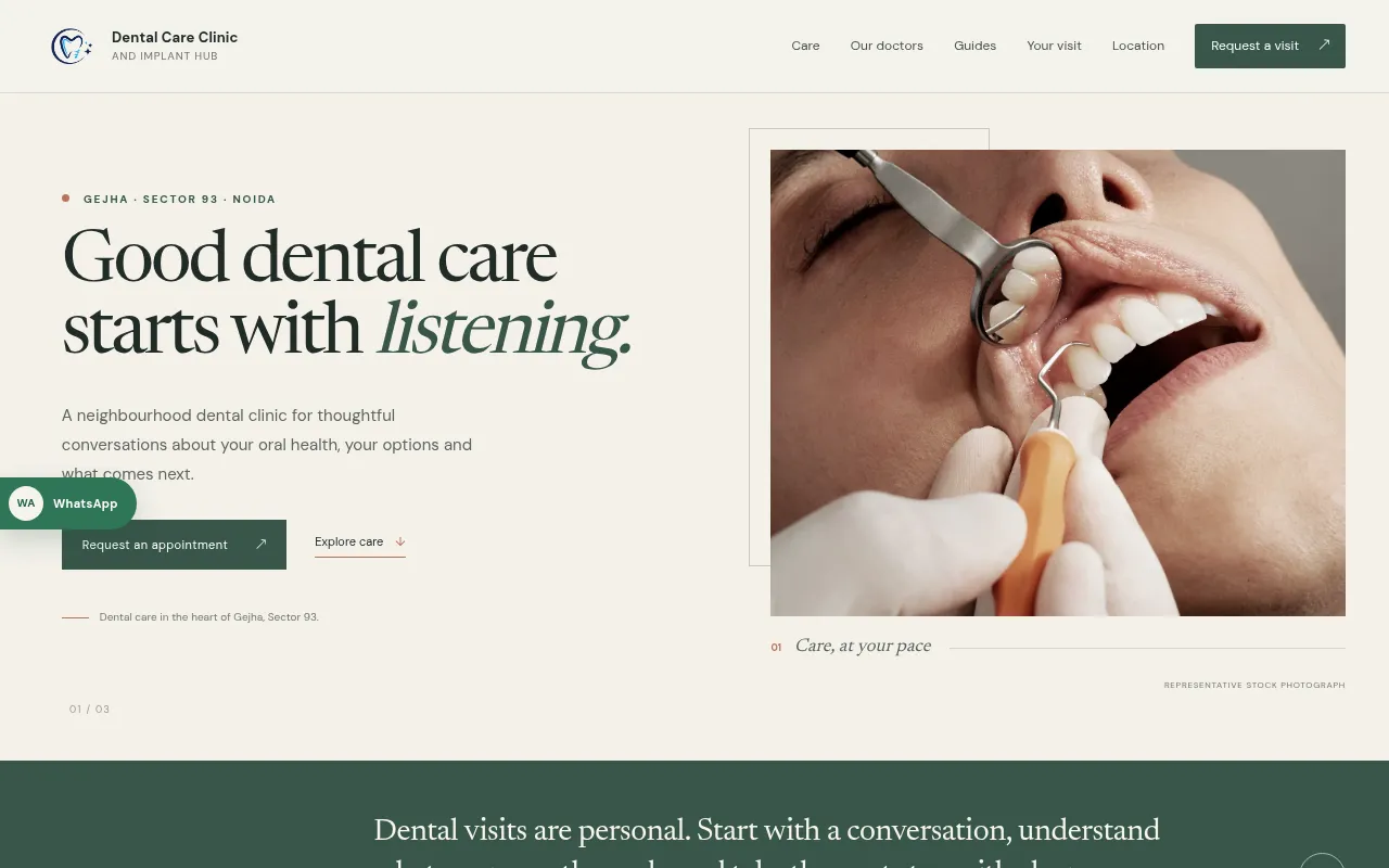 Screenshot of dentalcarehub.in
