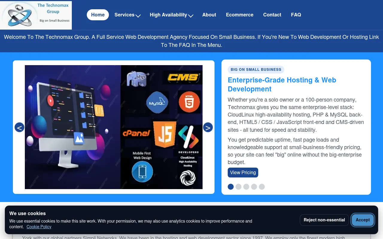 Screenshot of technomax.com
