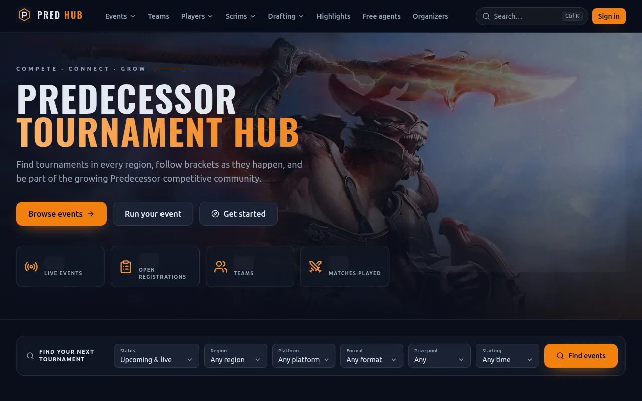 Screenshot of predhub.us
