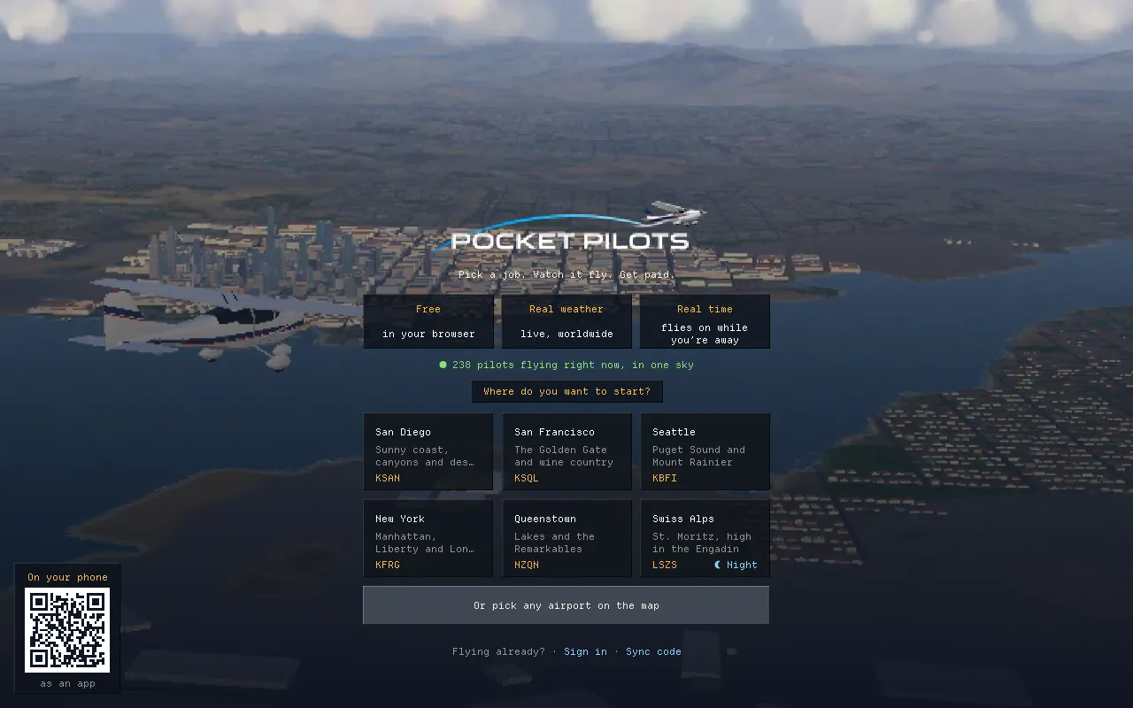 Screenshot of pilots.nimblebit.com