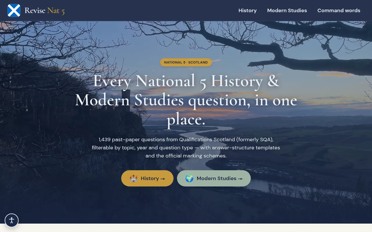 Screenshot of revisenat5.co.uk