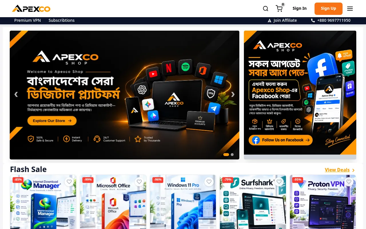Screenshot of apexcoshop.com