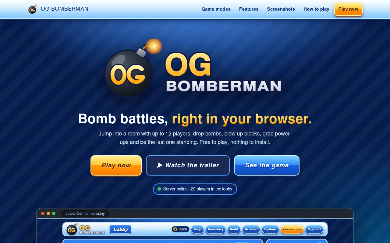 Screenshot of og.bomberman.fans