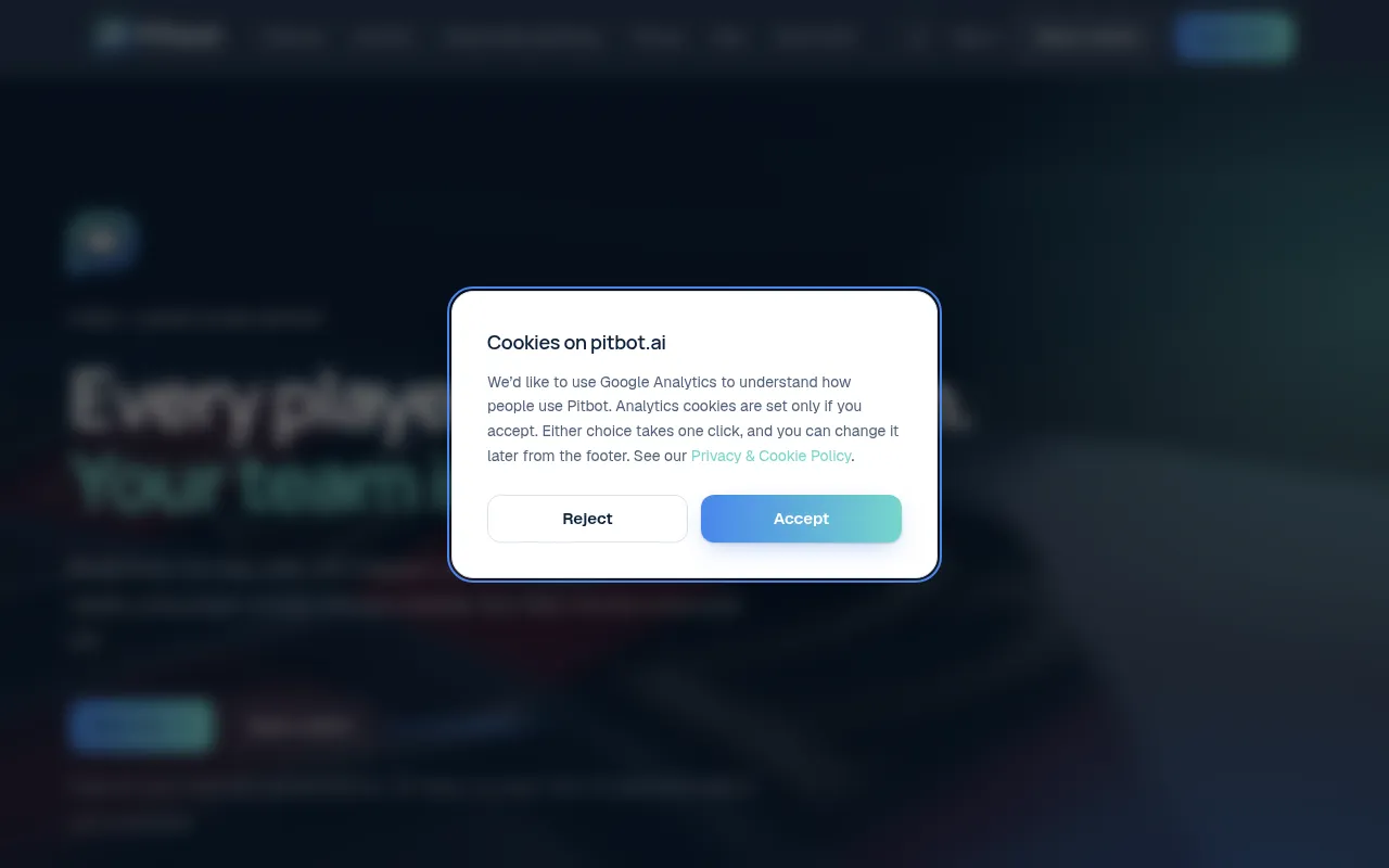 Screenshot of pitbot.ai