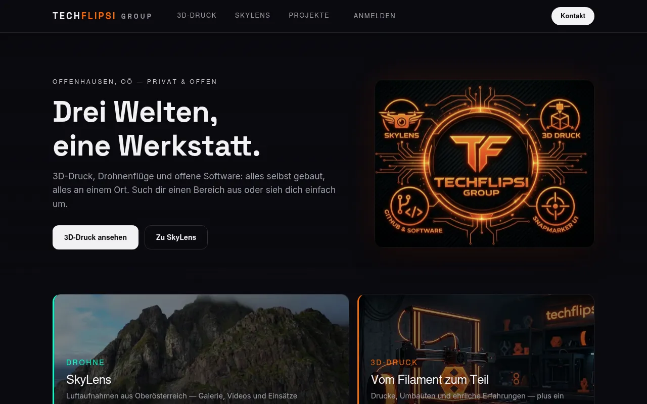 Screenshot of techflipsi.kirchweger.de