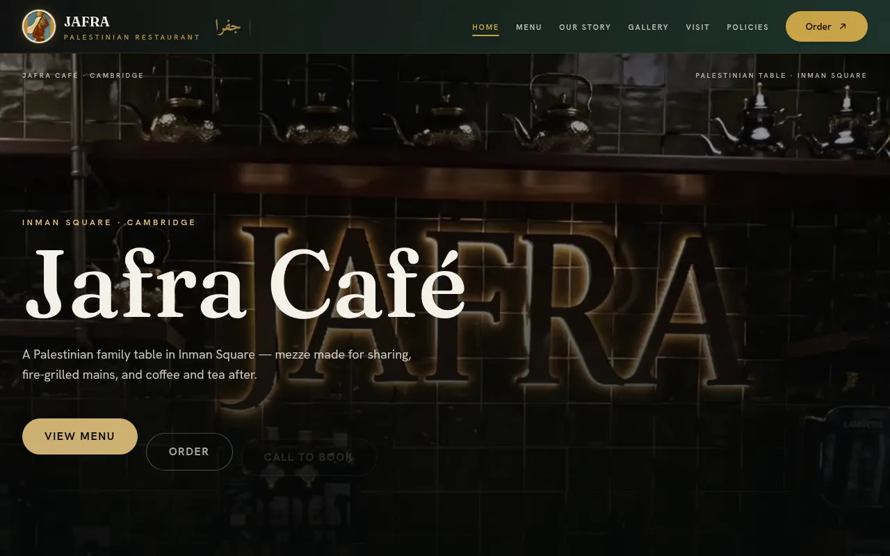 Screenshot of jafracafe.com