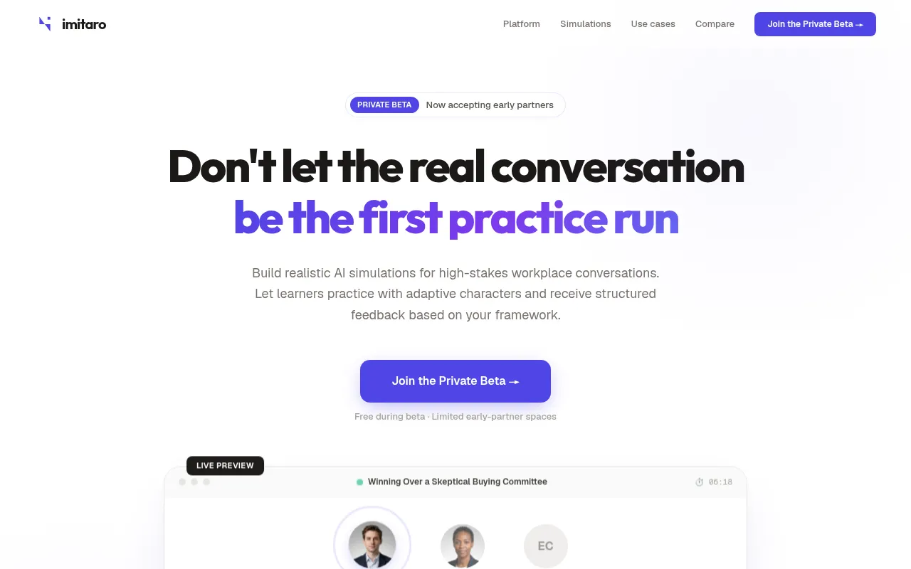Screenshot of imitaro.com