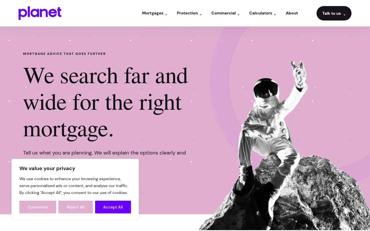 Screenshot of planetmortgages.co.uk