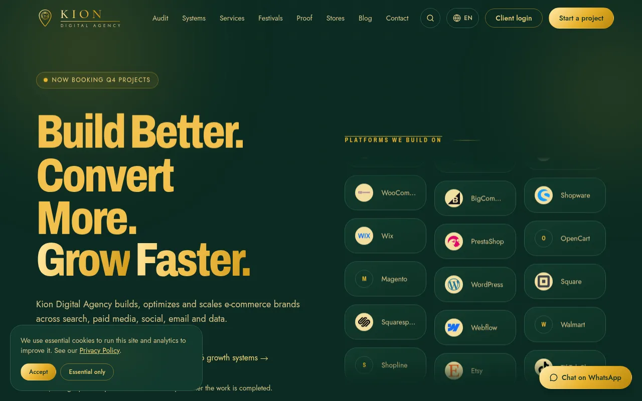 Screenshot of kiondigital.agency