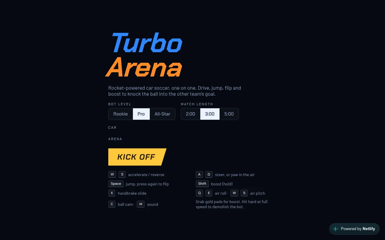 Screenshot of soccer-turbo-arena.netlify.app