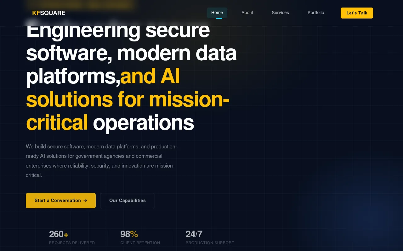 Screenshot of kfsquare.com