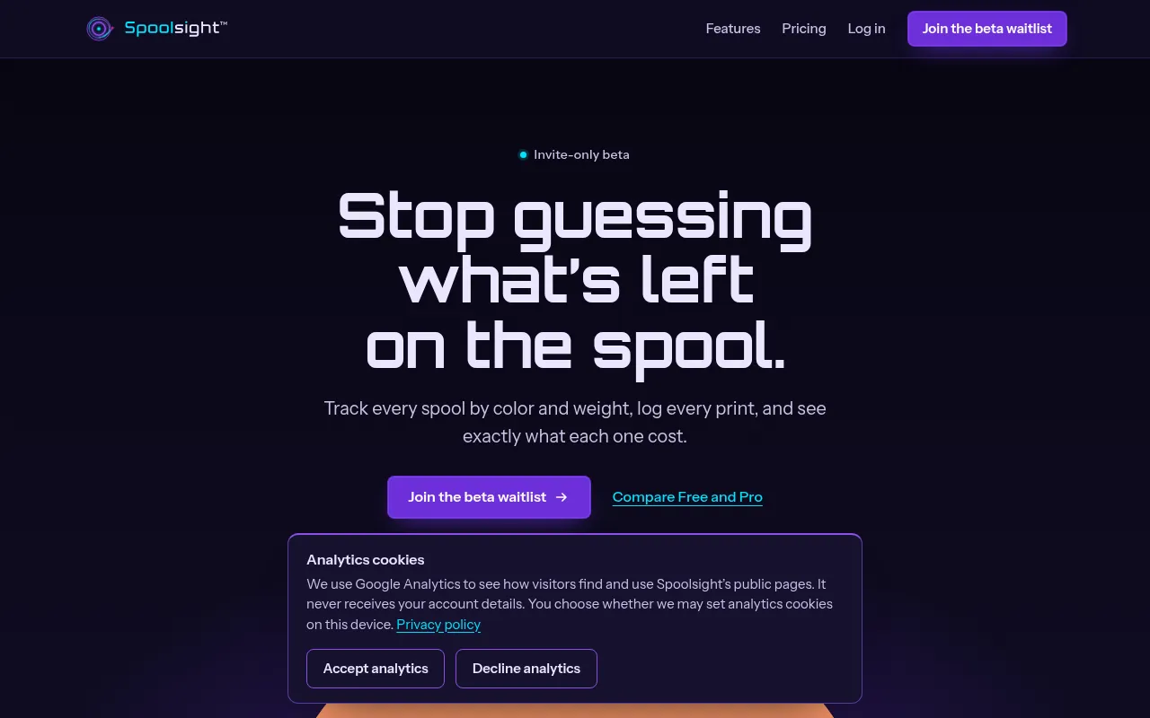 Screenshot of spoolsight.com