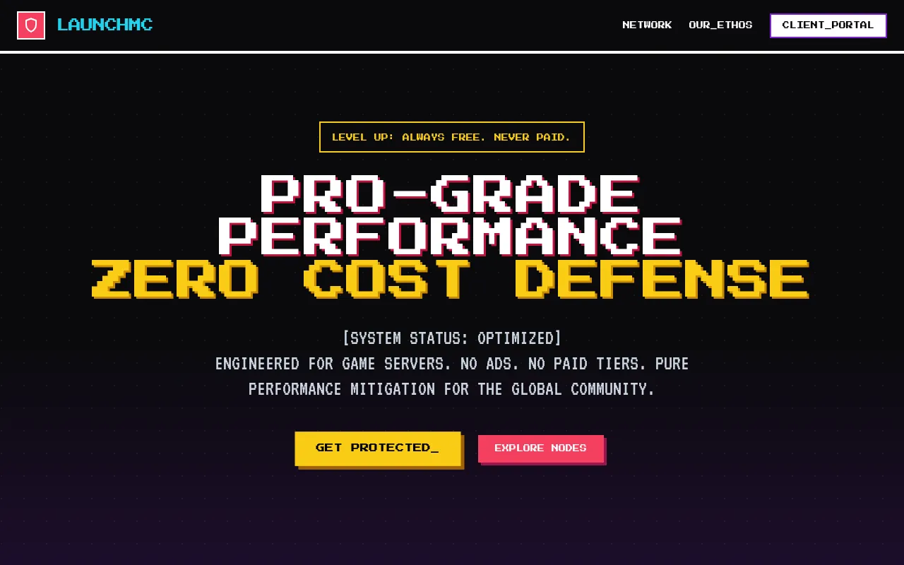 Screenshot of launchmc.com