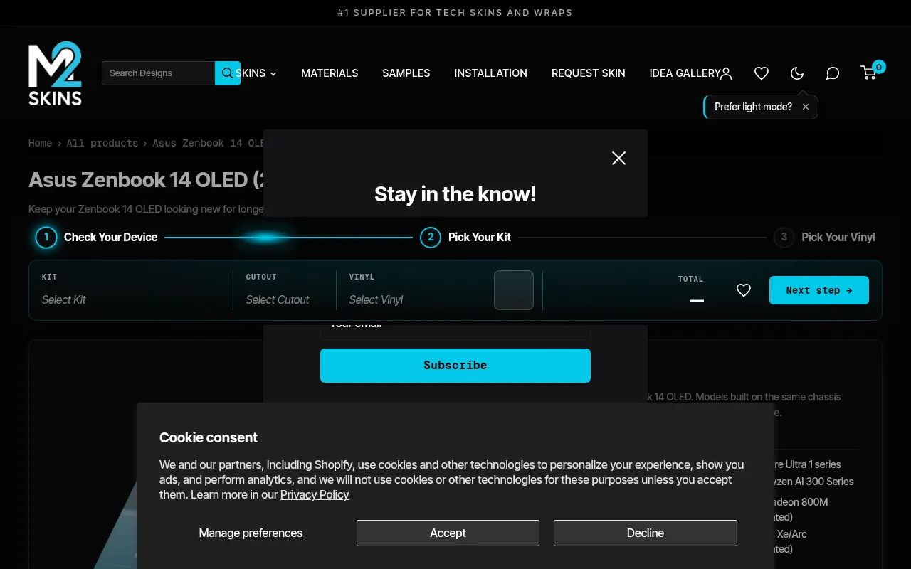 Screenshot of m2skins.com