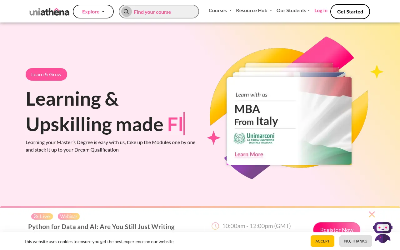 Screenshot of uniathena.com