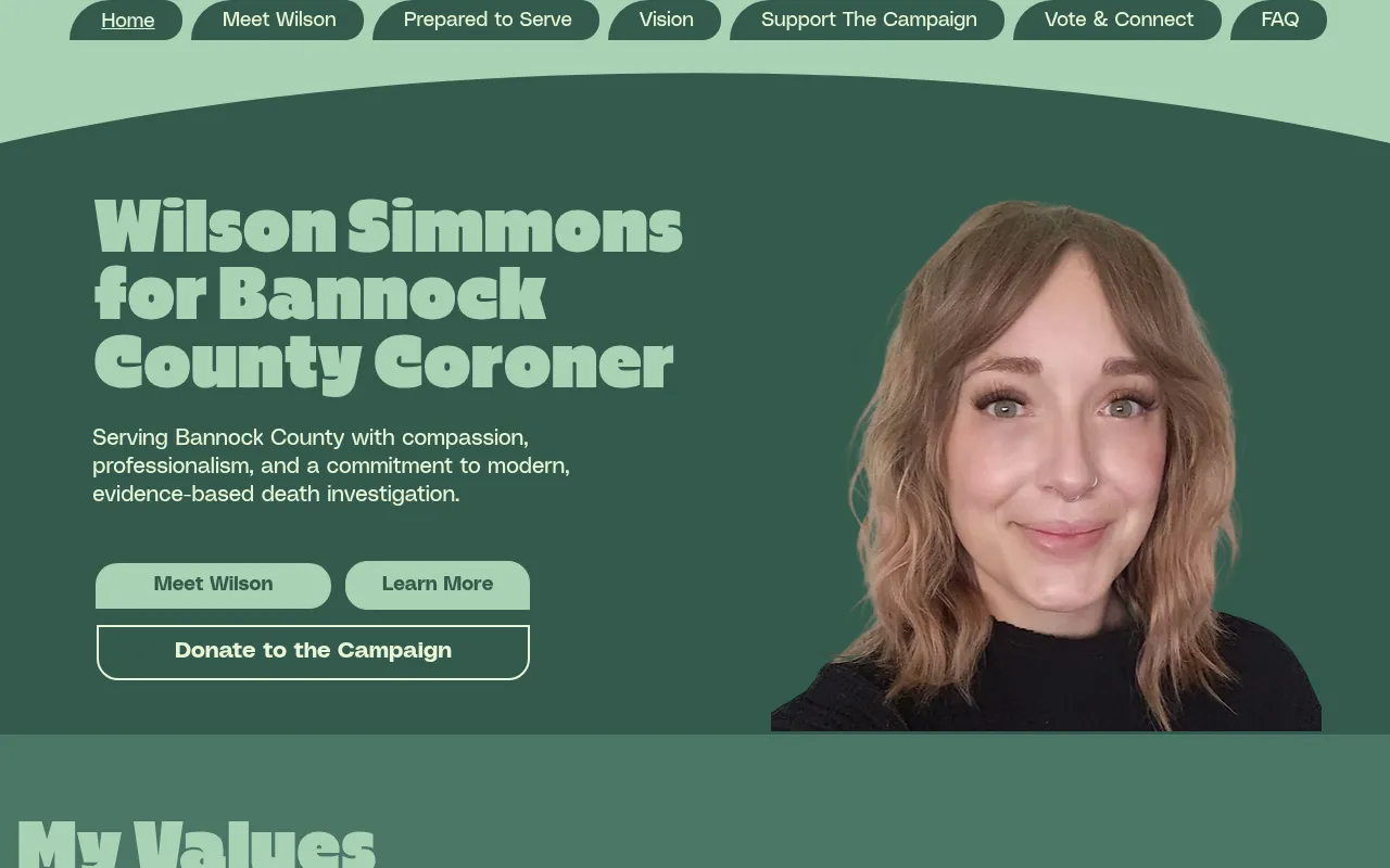 Screenshot of wilsonforbannockcountycoroner.com