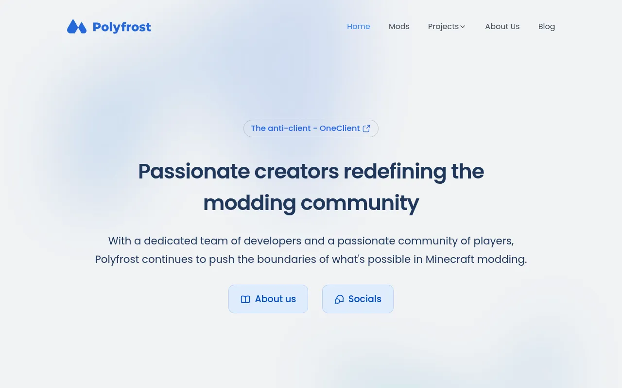 Screenshot of polyfrost.org