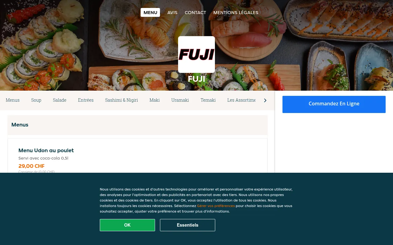 Screenshot of restaurant-fuji.ch