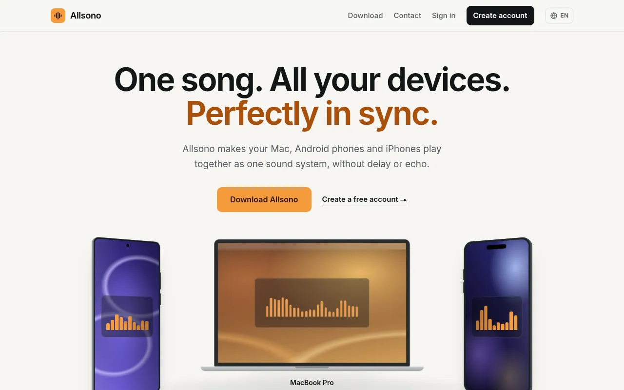 Screenshot of allsono.com