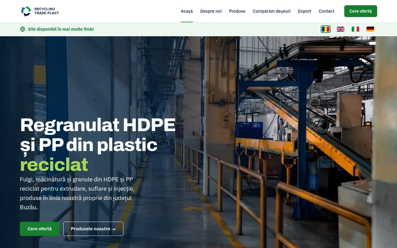 Screenshot of recyclingtradeplast.ro