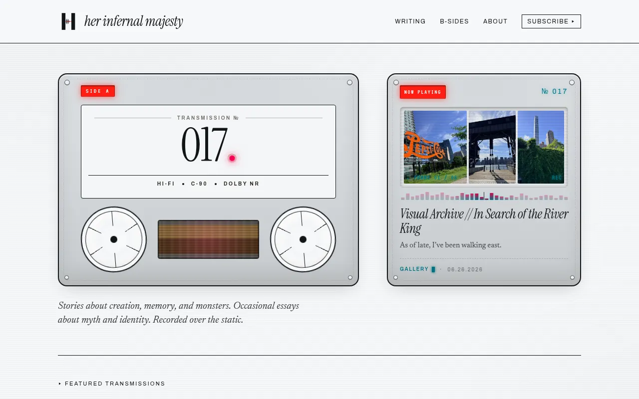 Screenshot of herinfernalmajesty.com
