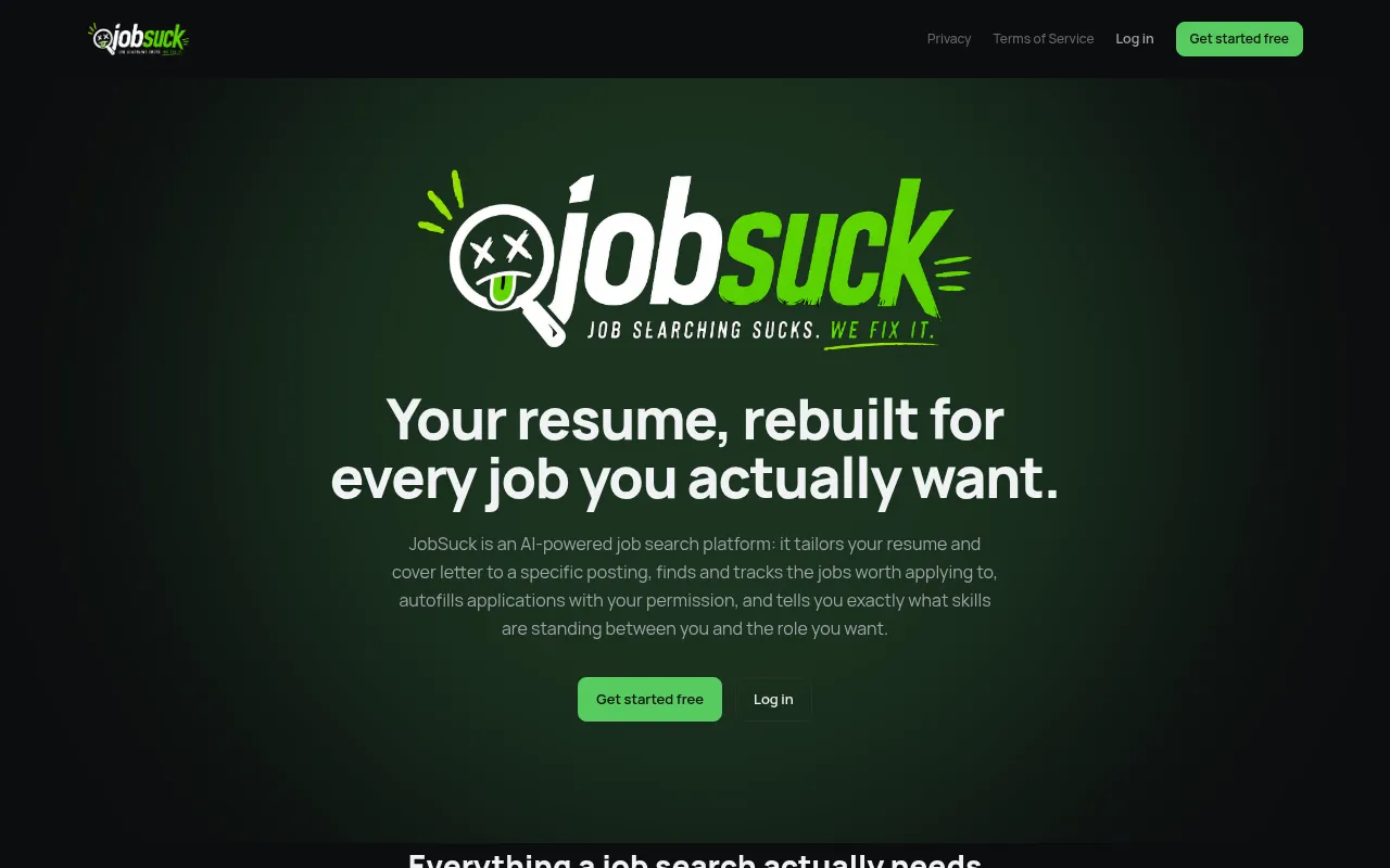 Screenshot of jobsuck.com