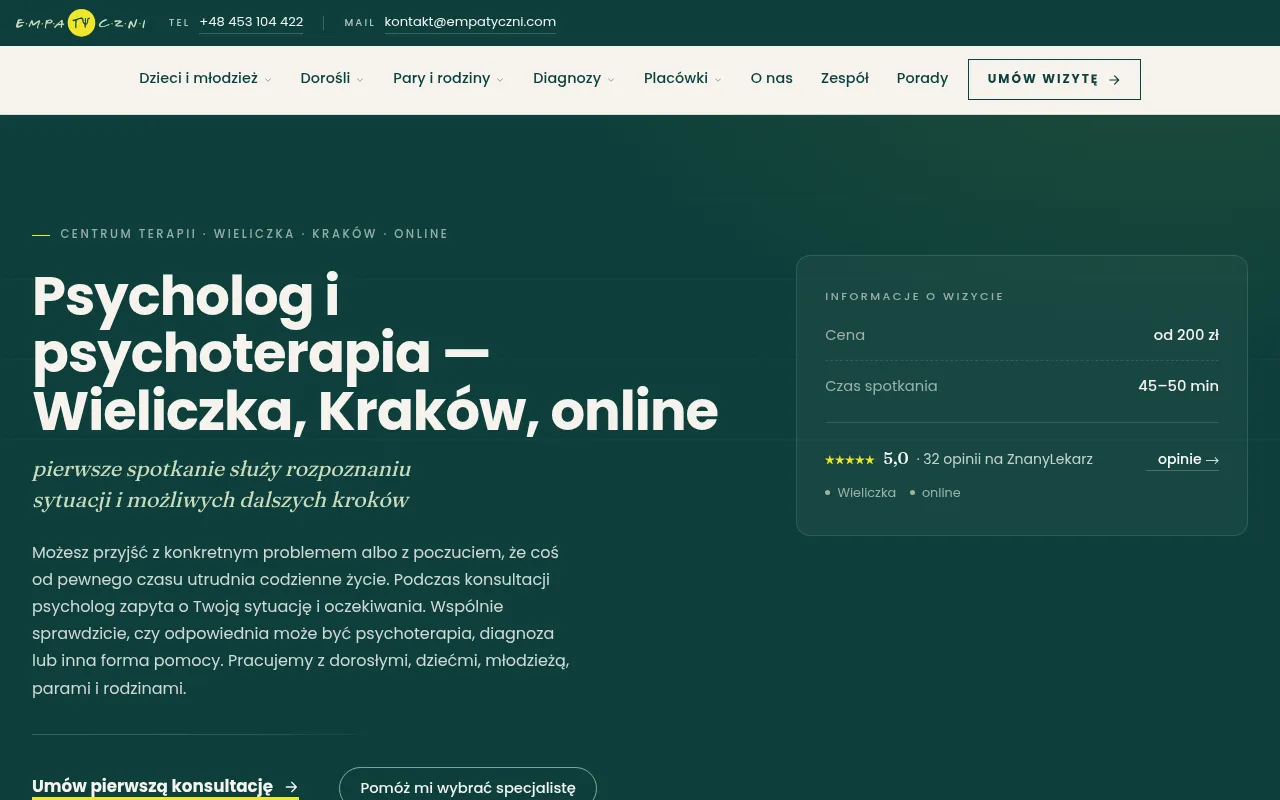 Screenshot of empatyczni.com