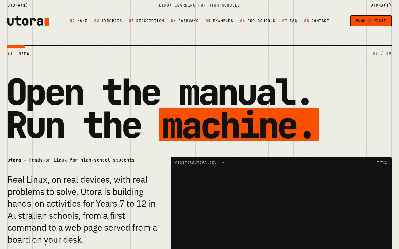 Screenshot of utora.dev