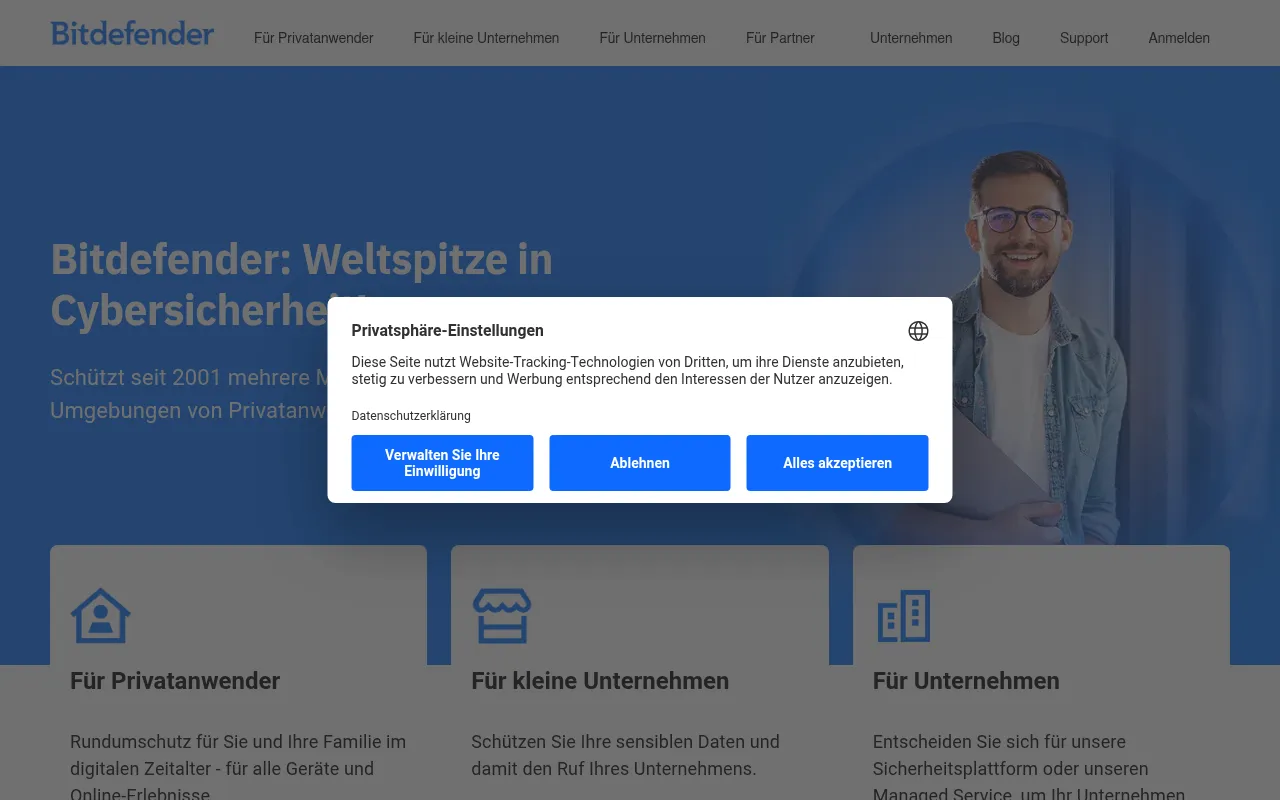 Screenshot of bitdefender.com